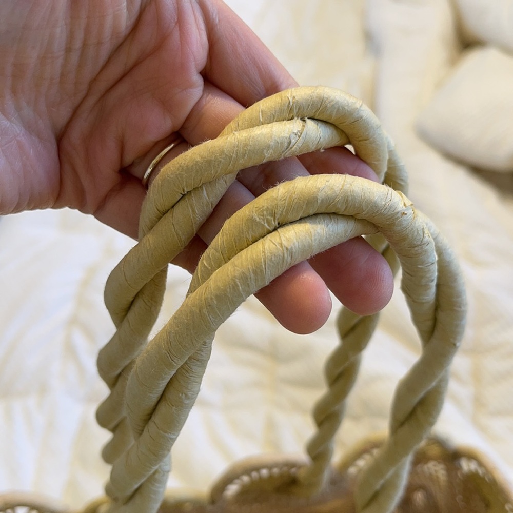 Madewell Woven Round Circle Straw Tote Bag in Natural Tan - Picture 4 of 5